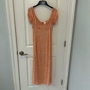 Floral linen maxi dress